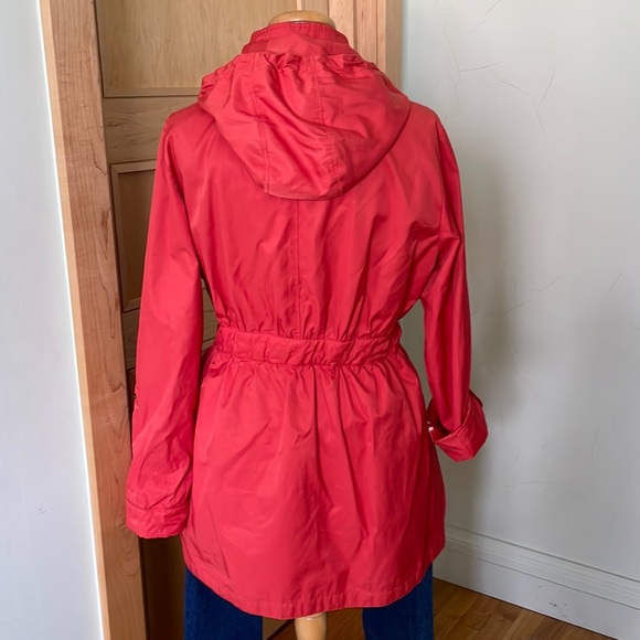 Laundry By Shelli Segal Orange Trench Rain Windbreaker, Size XL - Picture 11 of 15